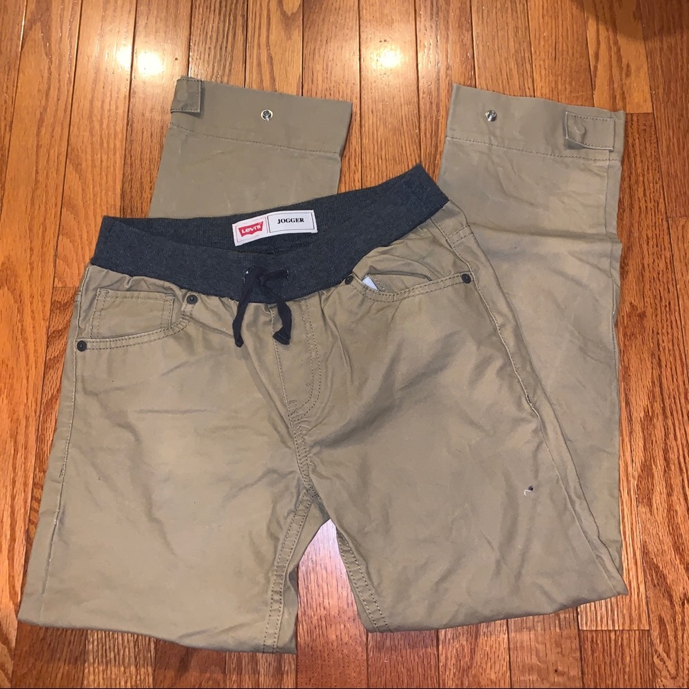 LEVIS BOYS TAN LONG ADJUSTABLE JOGGERS